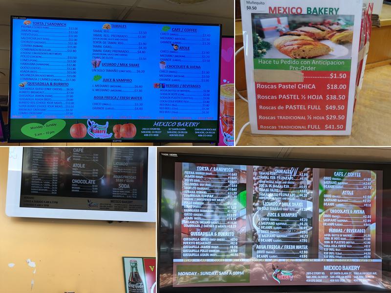 Mexico Bakery Menu