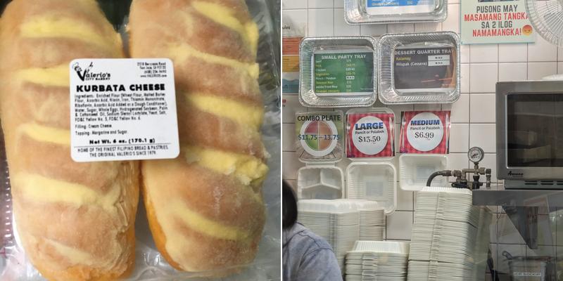 Valerio's City Bakery Menu