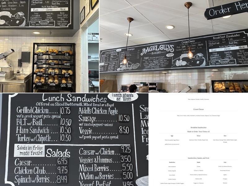 Bagel Guys Bakery Menu