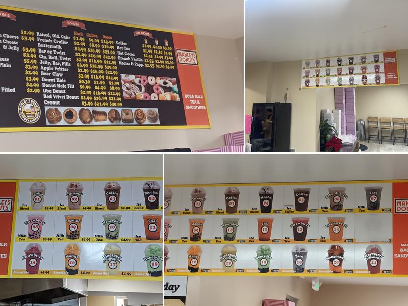 Manley's Donut Shop Menu