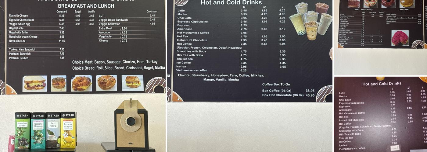 Rainbow Donuts Menu