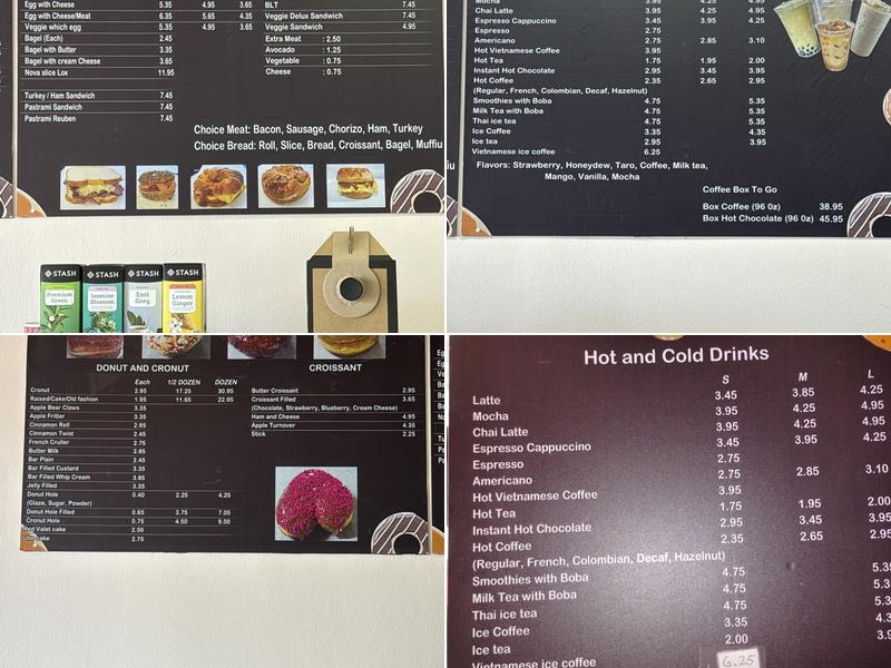 Rainbow Donuts Menu