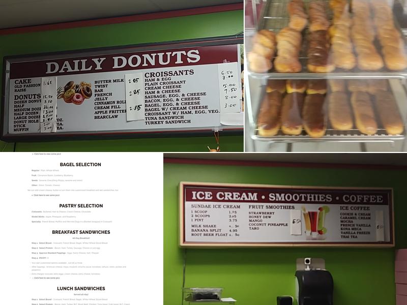 Daily Donuts Menu