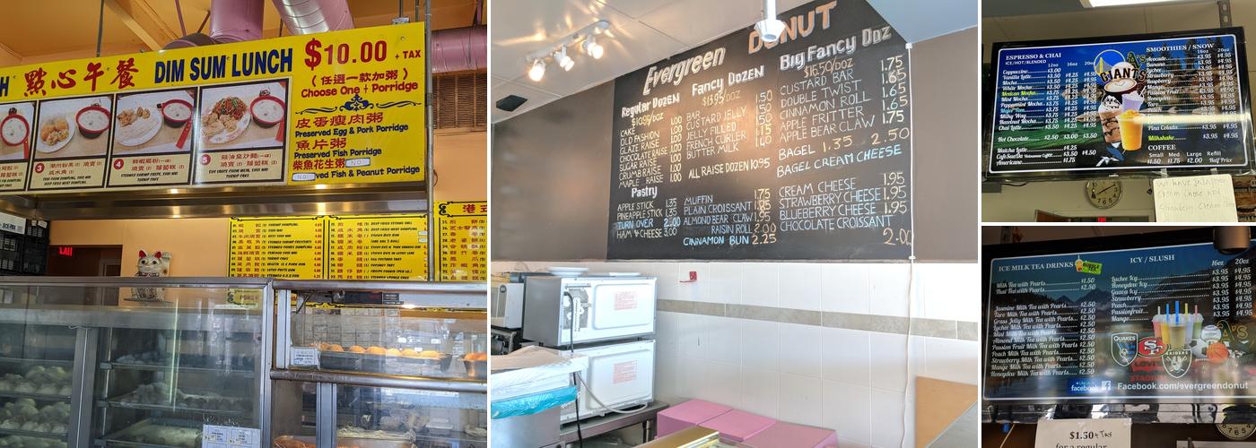 Evergreen Donut Menu