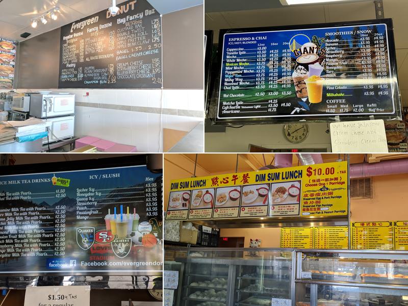 Evergreen Donut Menu