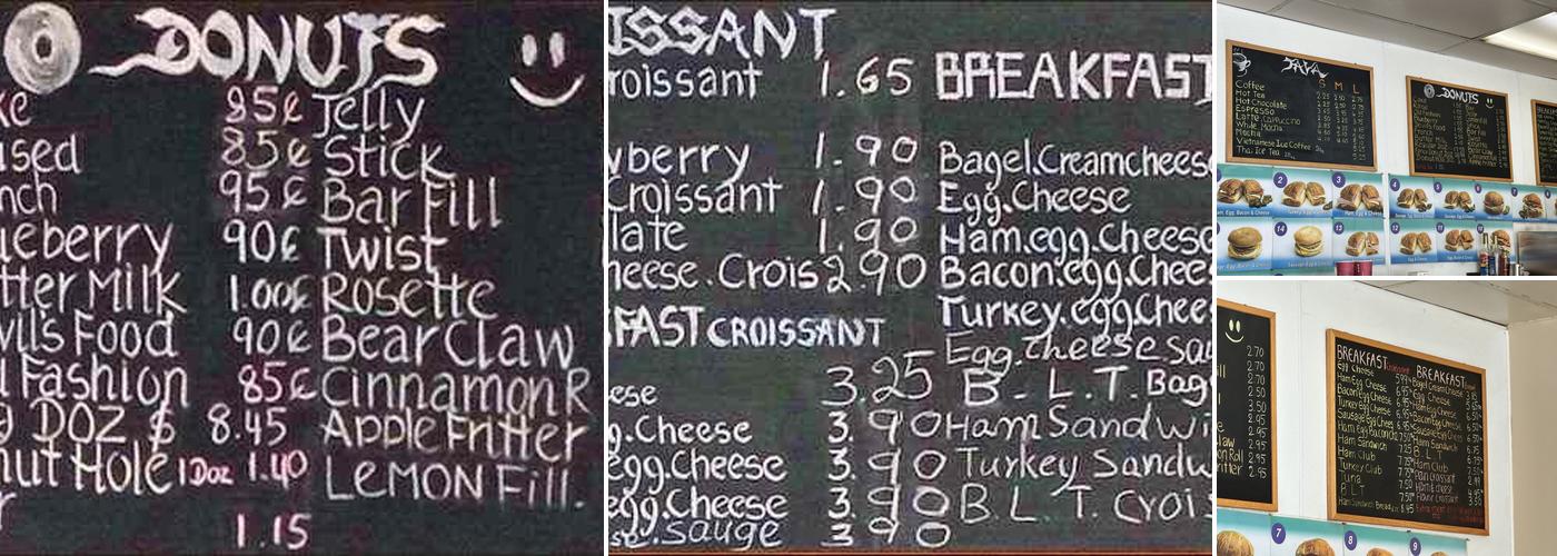 Maple leaf Donuts Menu