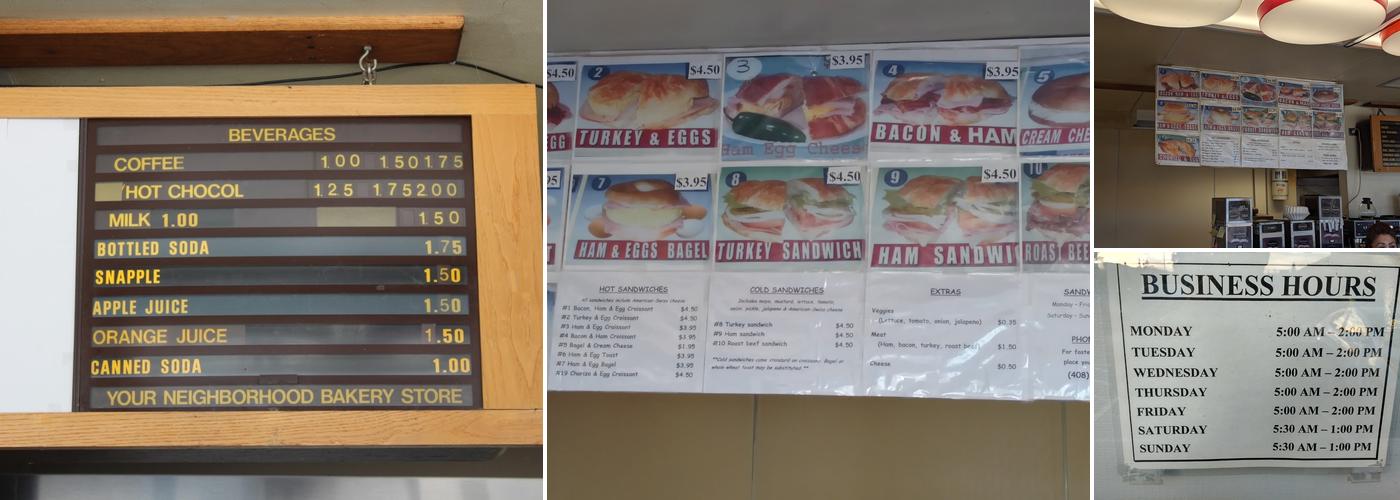 Bascom Donuts Menu