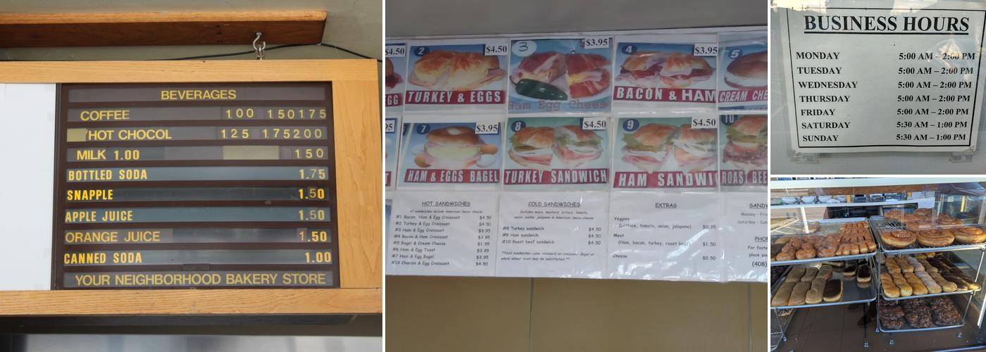 Bascom Donuts Menu