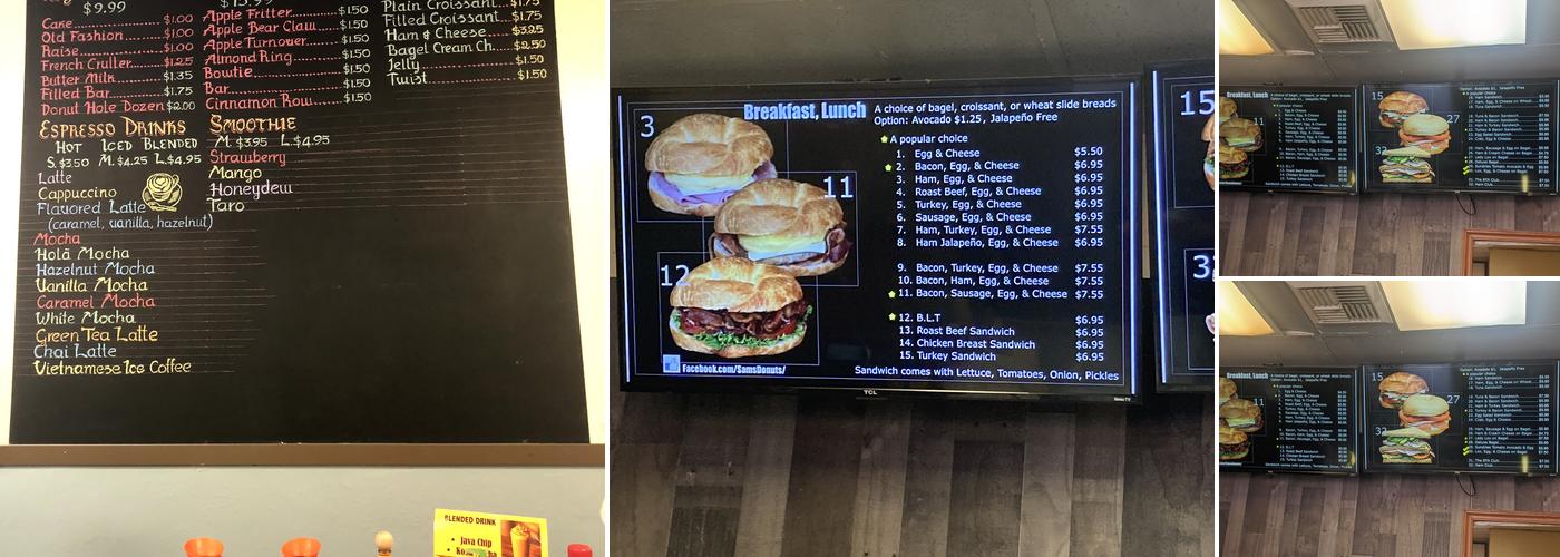 Sam's Donuts Menu