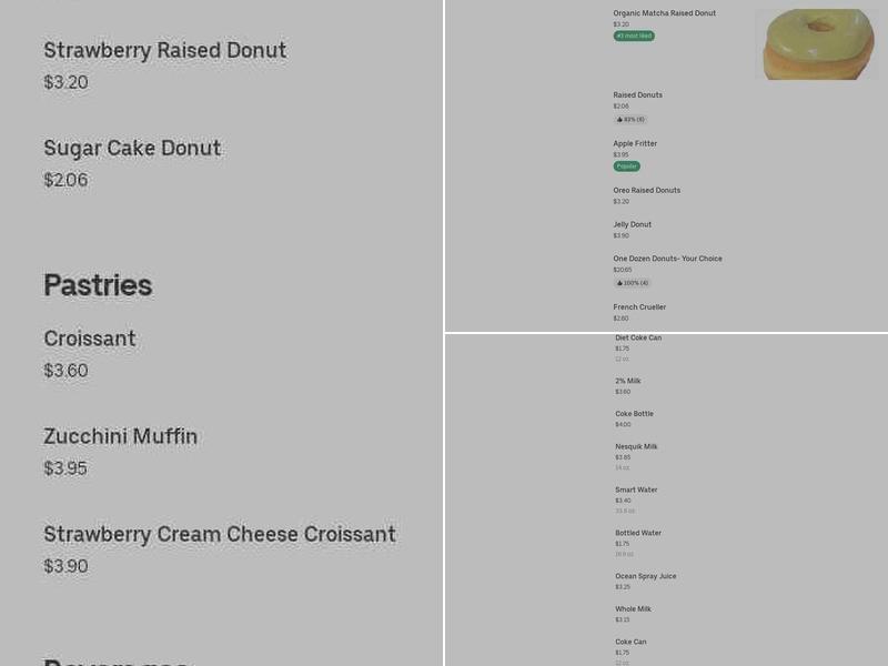 Marty's Donuts Menu
