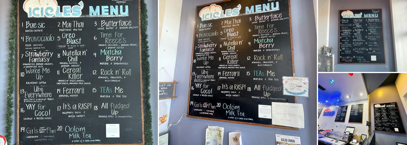 Icicles Menu