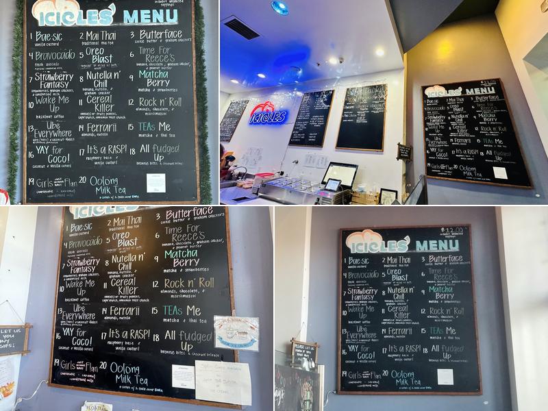 Icicles Menu