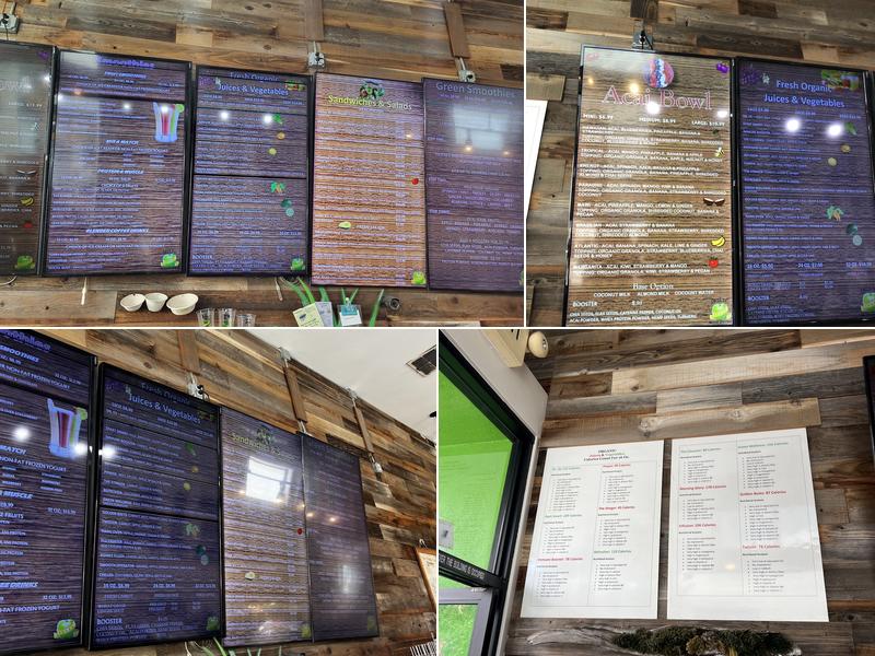 Deja vu Juice Bar Menu