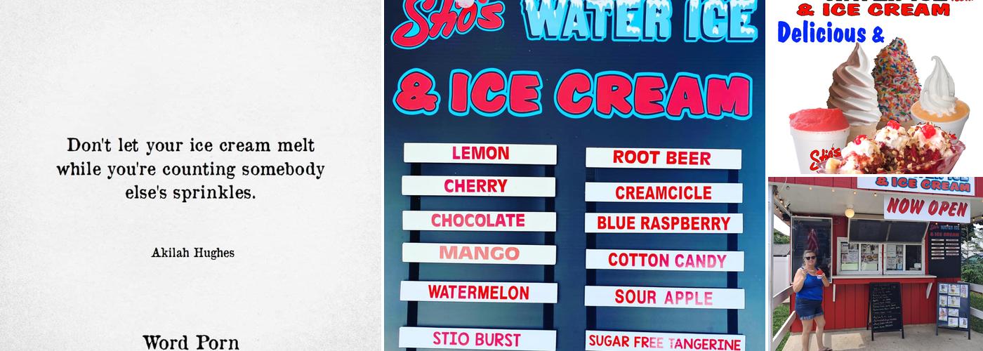 Stio's Water Ice & Ice Cream Menu