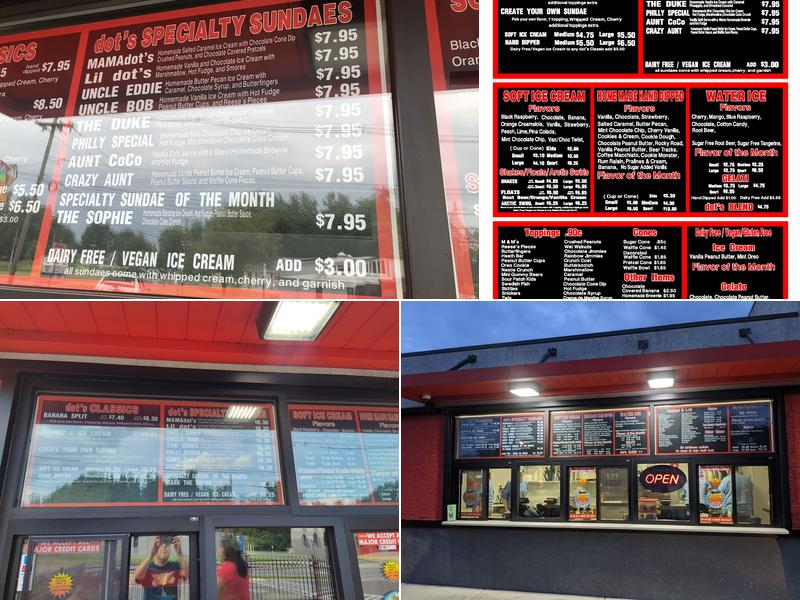 dot's Home Made Ice Cream & Water Ice Menu