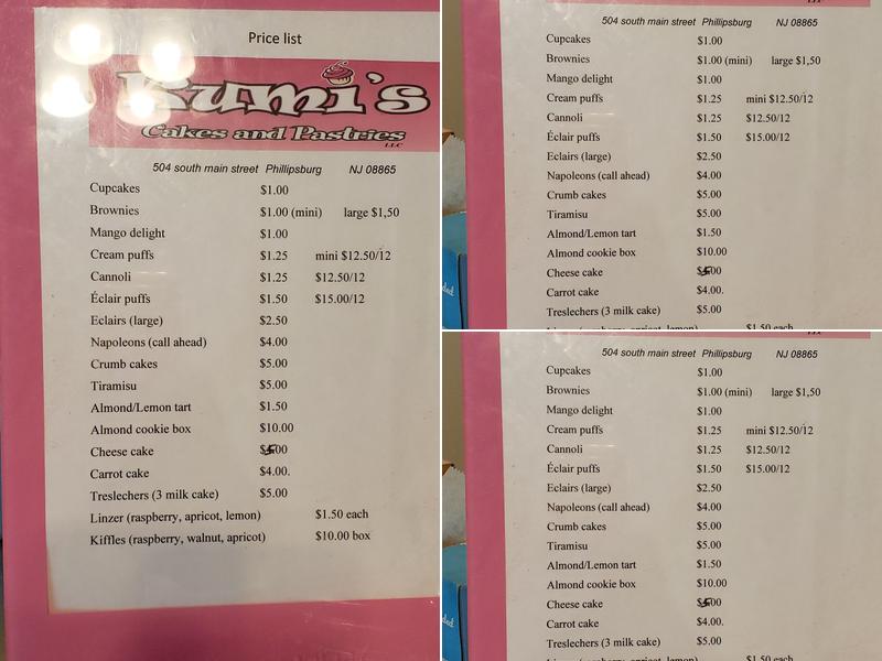 Kumi Cakes & Pastries Llc Menu