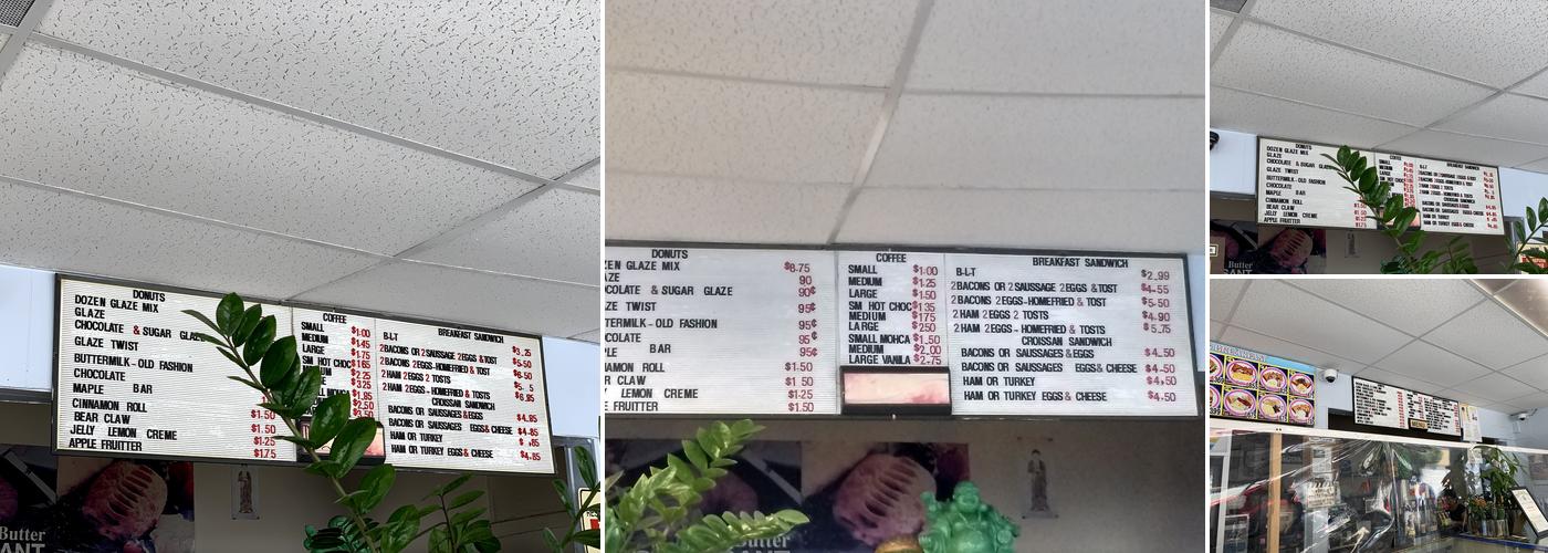 Colonial Bakery Menu