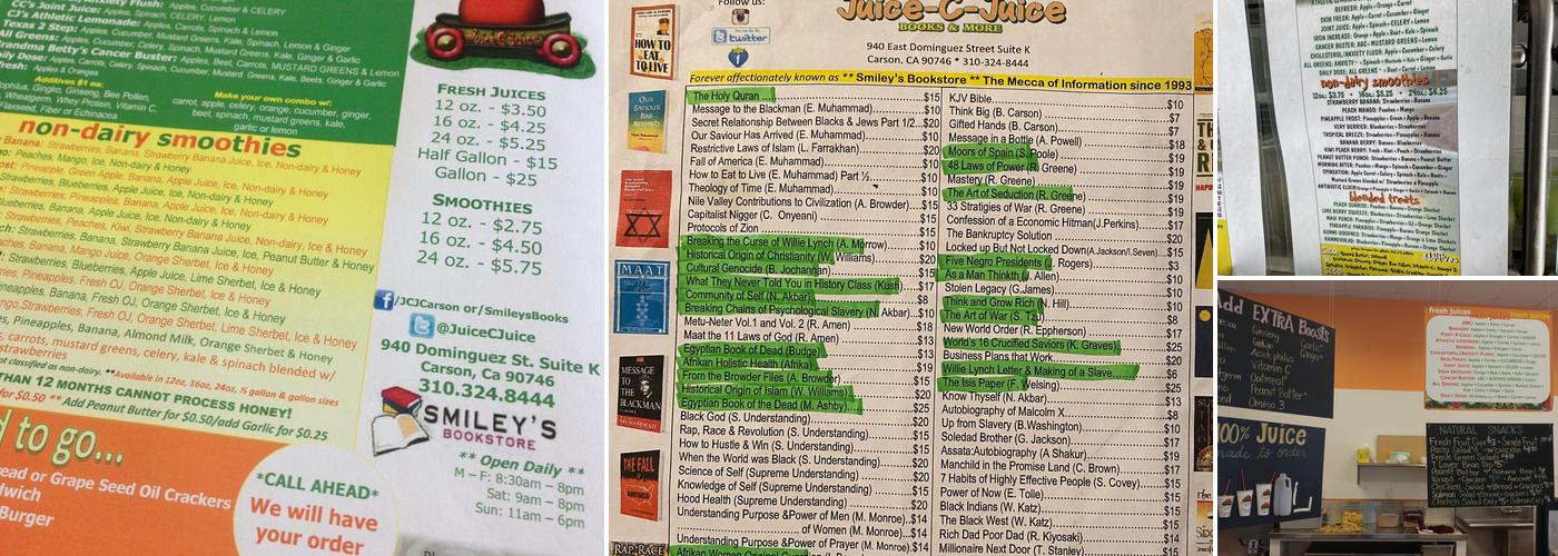 Juice-C-Juice Bar Menu