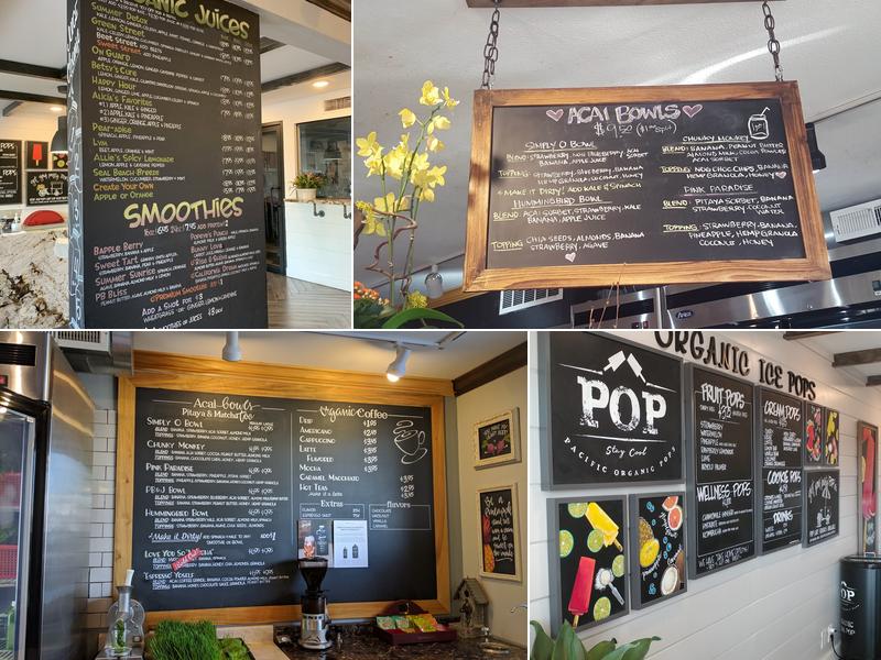 Simply O Organic Juice Bar Menu