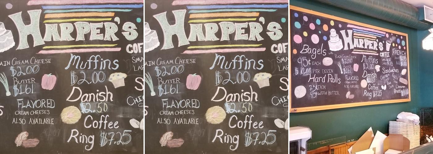 Harper's Bakery Menu