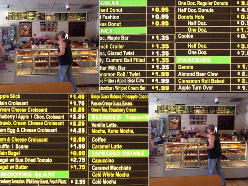 Lucky Donuts And Sandwiches Menu