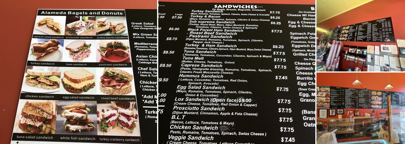 Alameda Bagels and Donuts Menu