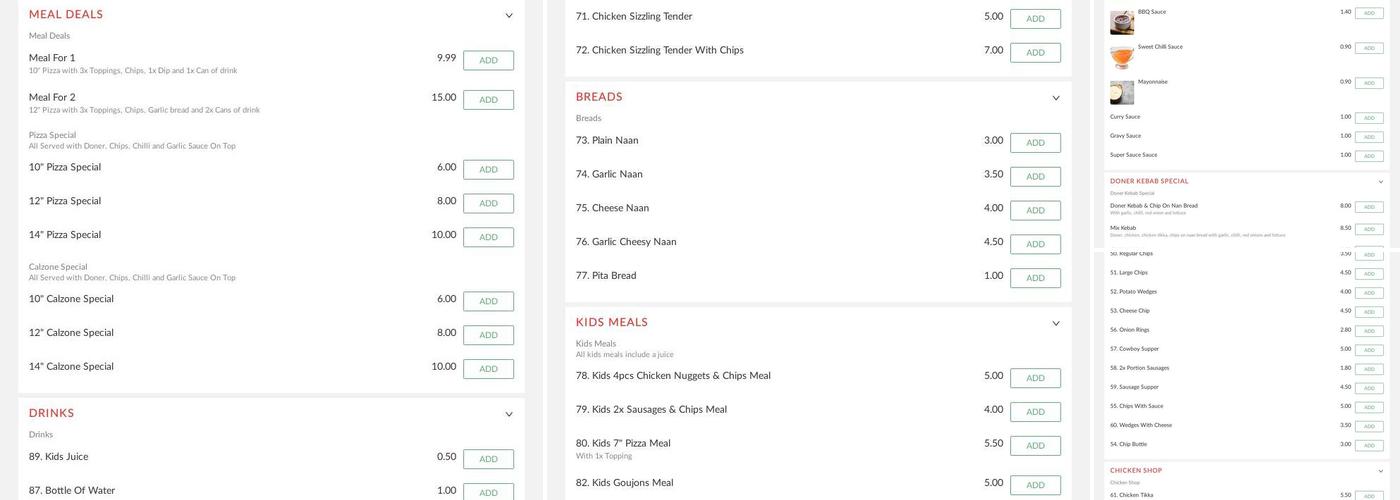 The kebab house Newry Menu