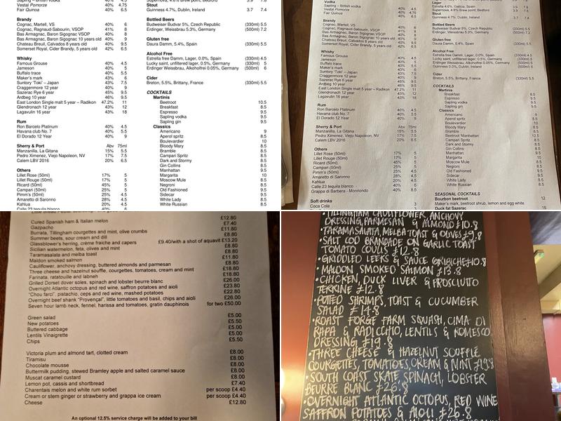 The Anchor & Hope Menu