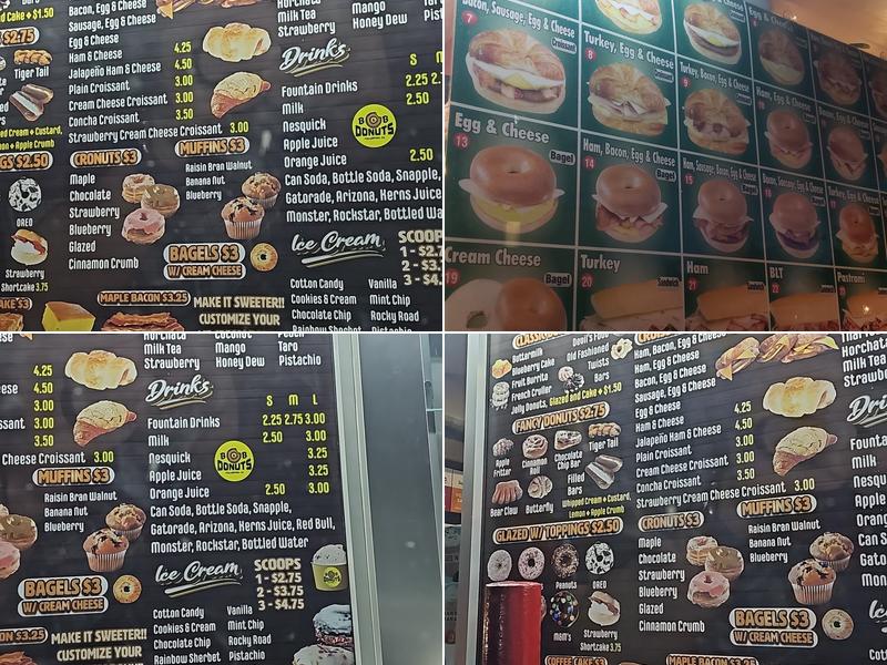 B & B Donuts Menu