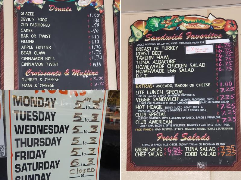 Wendi's Donuts Menu