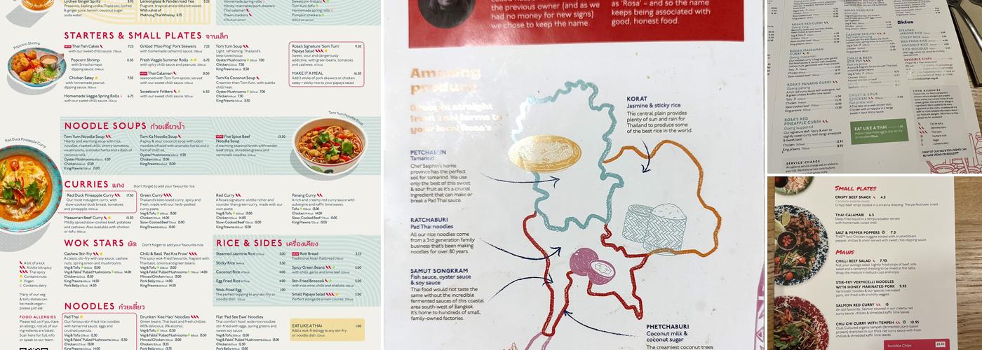 Rosa's Thai Waterloo Menu