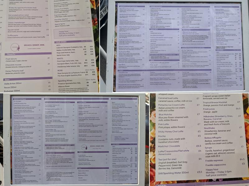 Violas - Restaurant in Covent Garden Menu