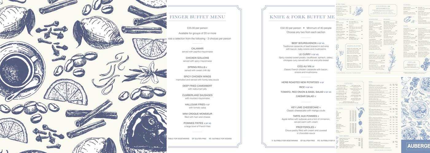 Auberge Menu