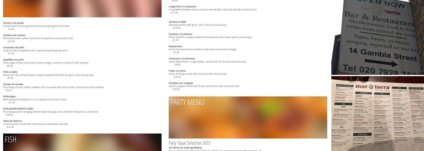 Mar I Terra Menu