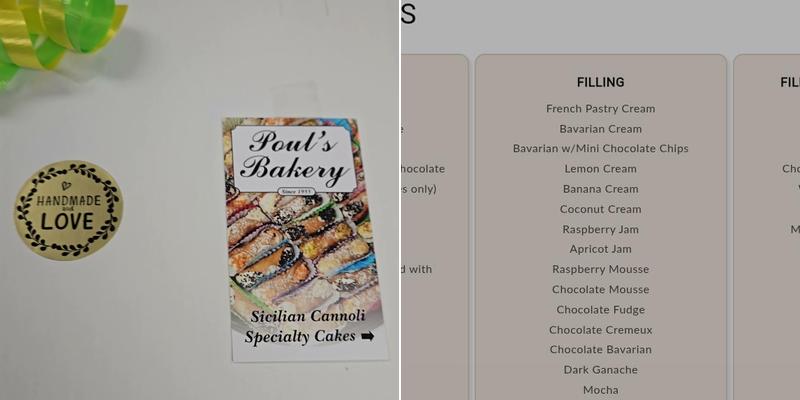 Poul's Bakery Menu