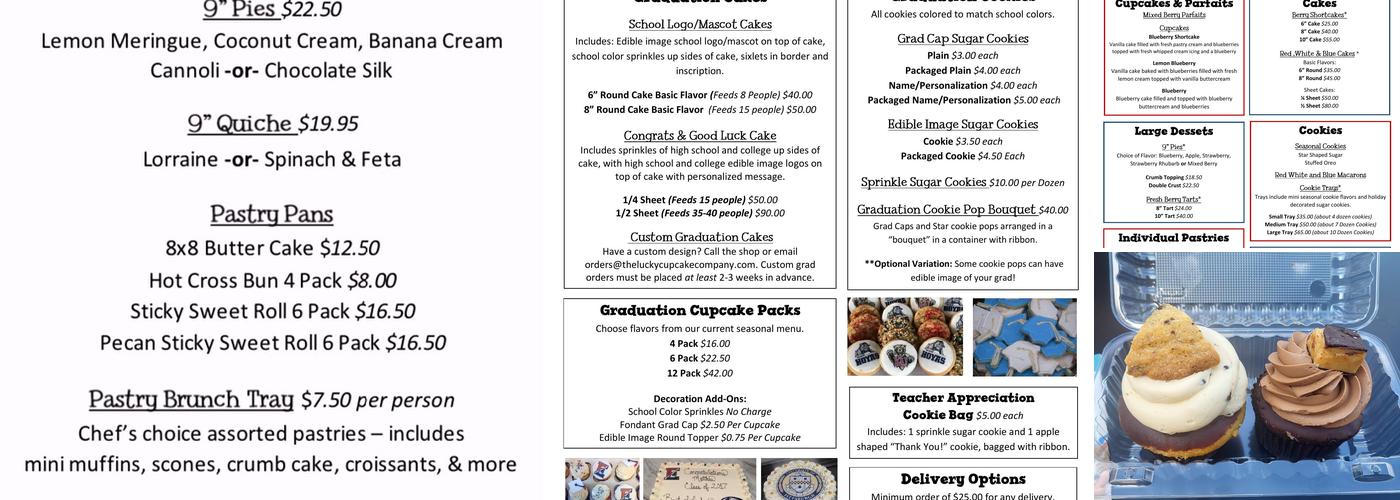 The Lucky Cupcake Menu