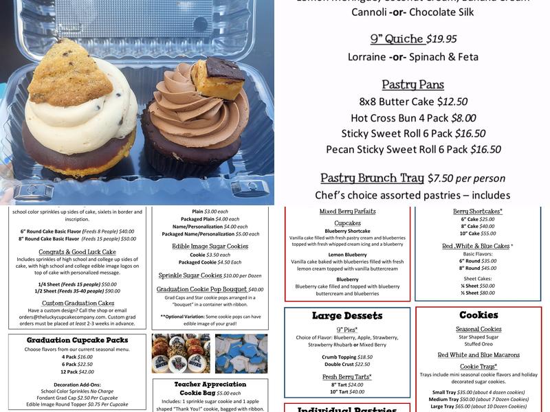 The Lucky Cupcake Menu