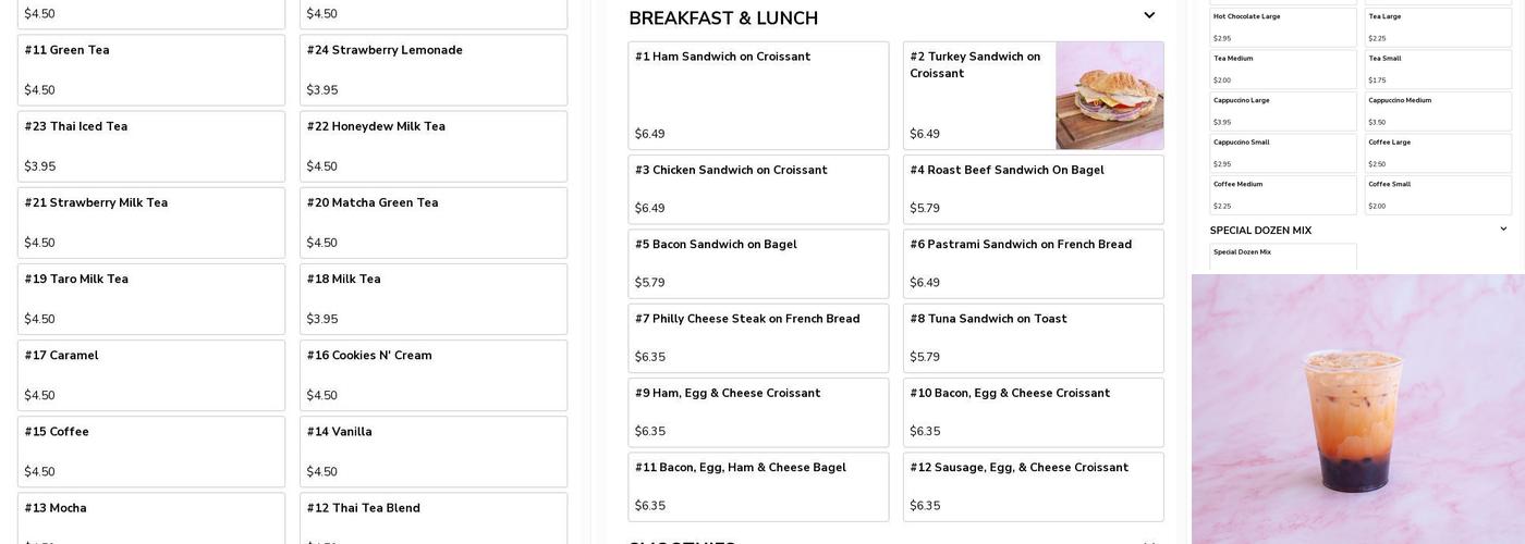 KD’s Donuts Menu