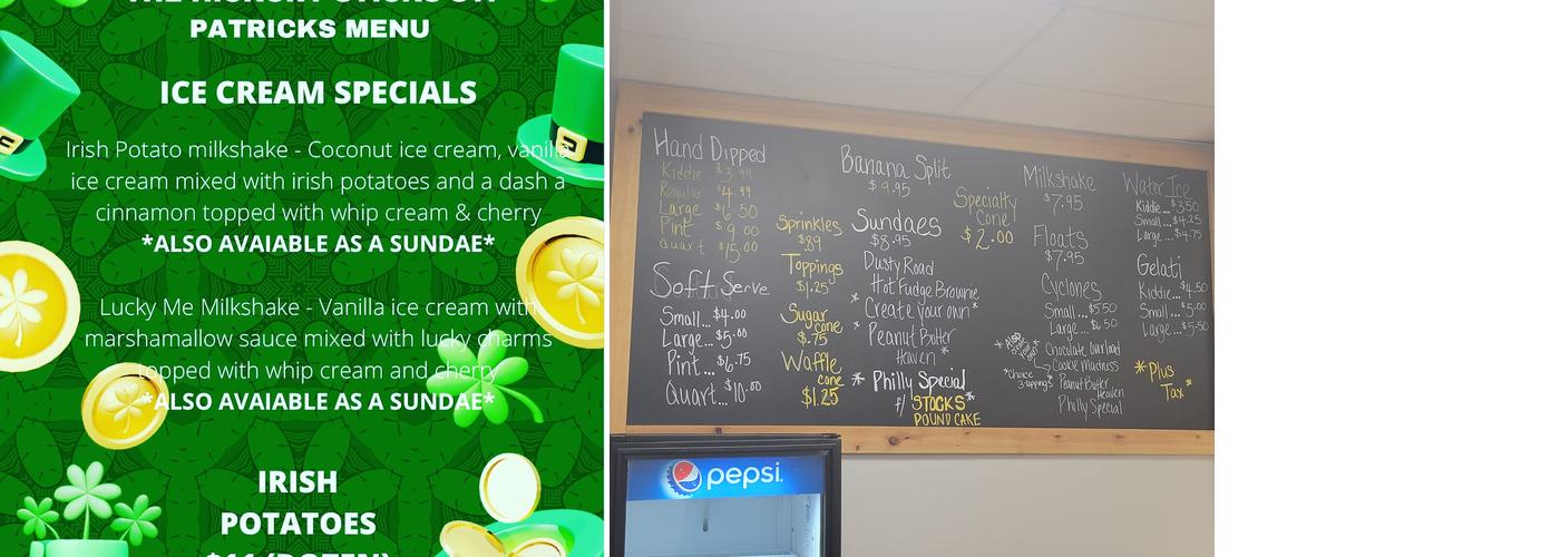 Hickory Stick Ice Cream On 7th Street Menu