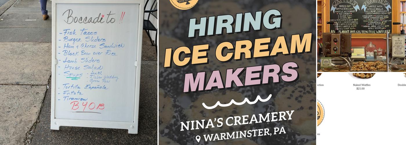 Nina’s Waffles and Sweets Menu