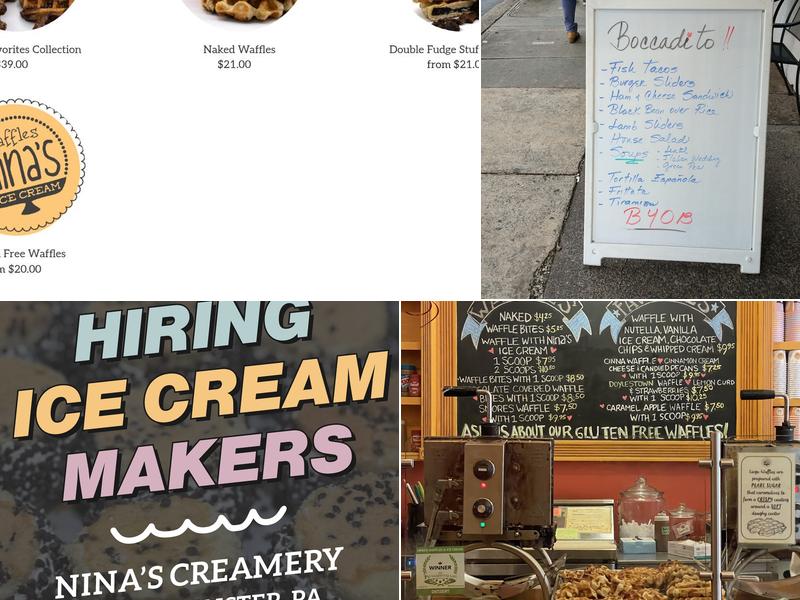 Nina’s Waffles and Sweets Menu