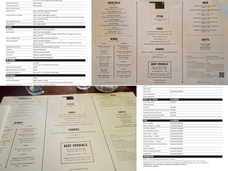 Flat Iron Waterloo Menu