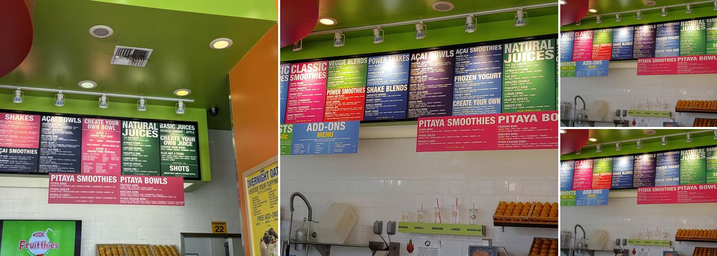 Fruitthies Menu