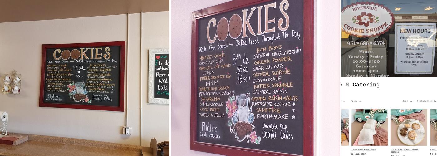 Riverside Cookie Shoppe Menu