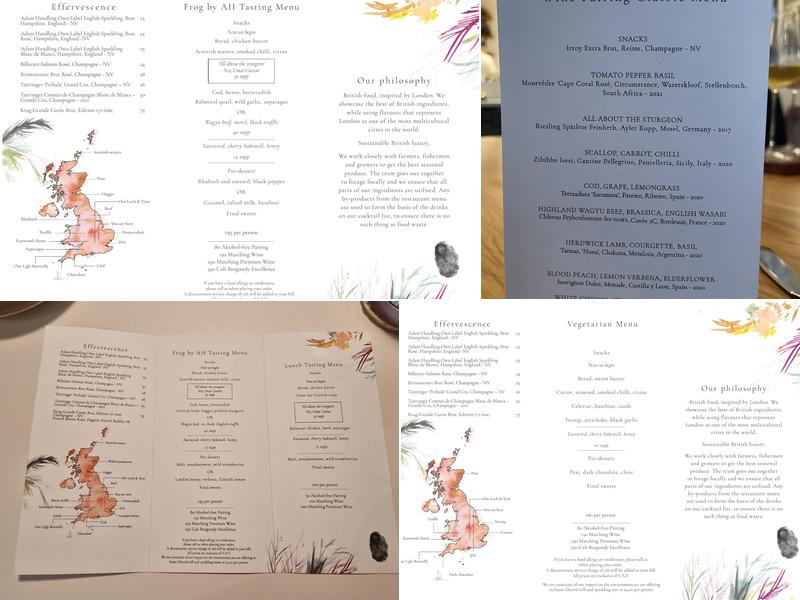 Frog by Adam Handling Restaurant Covent Garden Menu