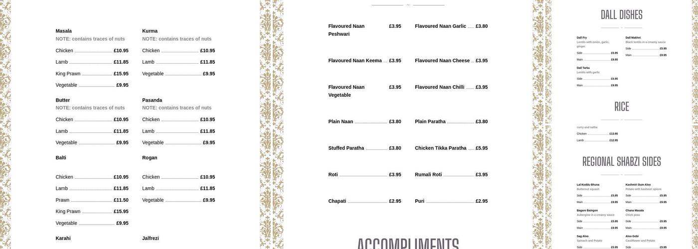 The Thames Menu