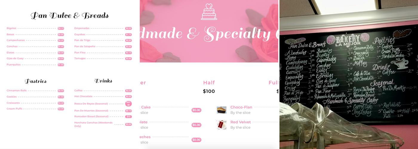 Bakery La Mejor Menu
