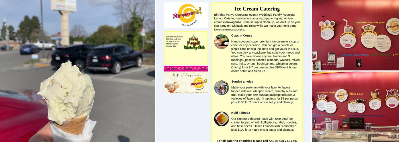 Nirvanaah ice cream Menu