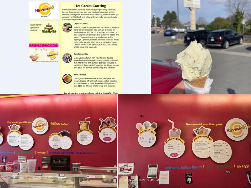 Nirvanaah ice cream Menu