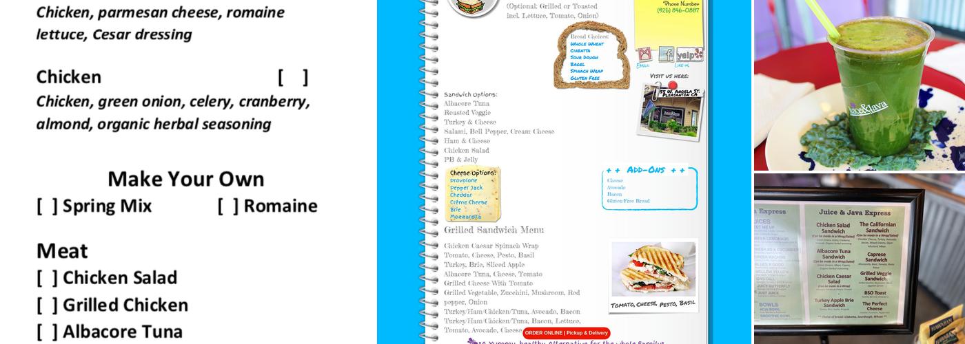 Juice and Java Express Menu